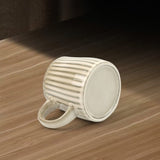 High-Fired Ceramic Stoneware Ribbed Stripe Mug 460ml Matt EARTHY BROWN V274-HA-LA-P0024808-YE