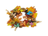 Fall Artificial Front Door Wreath with LED Lights, Pumpkins and Maple Leaves, Reusable Hanging V1366-AZ2-W-16034