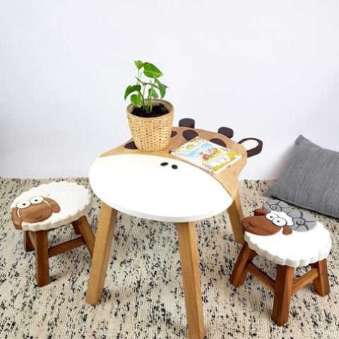 Giraffe Table + 2 Stools Set V574-PLANET-TAGI-STSH-STRA