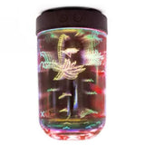 3D Glass Humidifier LED Aroma Humidifier with Coconut Tree Pattern V1294-YM0901-JY31123-02