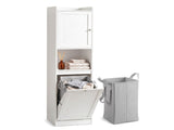 Artiss Tall Bathroom Storage Cabinet with Tilt Out Laundry Hamper White 170cm FUR-S-BATH-TB170-BAG-WH