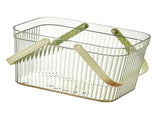 Bath Organizer Basket Stylish Clear Stripe Large Capacity Shower Storage Organizer with Handle for V1294-YM0703-3117230123812