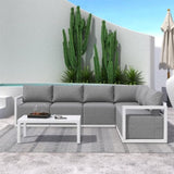 Alfresco Contemporary All-Weather Lounge Set – White V264-OTF-543A-WHE-7PC