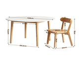 Artiss Round Dining Table and Chairs Set 5 PCS, 108cm Compact Kitchen Table Set with Solid Pine Wood DSET-TAB01-RUB-WDX4