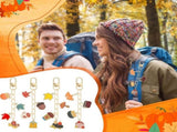 Autumn keychain making set - 60 autumn charms & 12 clips - plus accessories V1188-MS101-00938-1