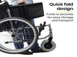 EQUIPMED Extra-Wide Folding Wheelchair, Aluminium Frame, 150kg Capacity, 24 Inch Wheels, Park V219-HELWLCEQW31A