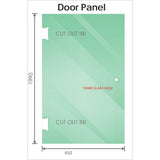 110x80cm Corner Frameless Shower Screen with Chrome Wall Channel and Floor F-Bracket and SS Hinges, V63-863631