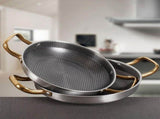 Black Stainless Steel Honeycomb Fry Pan Nonstick Skillet Compatible with Gas, Electric, and V1366-AZ2-W-12053