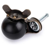 4 Pcs Bronze Ball Furniture Casters with Sockets and Brake, 1.5 inch V1188-MS-527-030