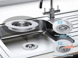 2 Pack All Metal Stainless Steel 3 in 1 Kitchen Sink Drain Strainer, Upgraded Anti-Rust Sink Stop V1259-DP01-A-2228