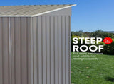 4ft x 8ft Garden Shed with Base Flat Roof Outdoor Storage - Grey GSF-BSW-48B-GY