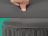3 Piece Set Storage Ottoman - Blanket Box Velvet Padded Bench Stool FAYE GREY V274-FT-VR-162VA-GY3