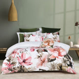 Bianca Eliana White Floral Printed Cotton Sateen Quilt Cover Set King V442-BCA-QUILTCS-ELIANA-WHITE-KI