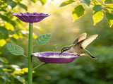 4PCS Bee Station,Iron Bee Water Feeder with Glass Marble and Flower Design,Practical Bird V1192-AZ-W-26407