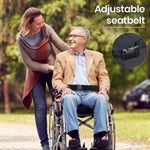 EQUIPMED 24 Inch Portable Folding Wheelchair 24" Mobility Wheel Chair Alloy, Senior Elderly Aid V219-AGCWCREMQA06Q