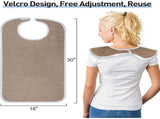 Adult Bibs for Men Women Elderly, Washable Clothing Protector with Debris Trap, Adjustable Closure, V1369-AZ3-W-18939