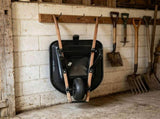 Wall Mount Wheelbarrow Hook Two Piece Storage Hook with Lower Support Base and Screws for Garage and V1366-AZ2-W-17002