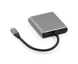 4 in1 Type C to Dual HDMI-compatible USB 3.0 4K Display Adapter Converter for MacBook Pro - Grey V1263-JX-239