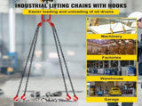 Chain Sling 5/16" X 10' Engine Lift Chain G80 Alloy Steel Engine Chain Hoist Lifts 3 Ton with 4 Leg V952-3MSGLT00000000001V0