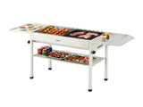Grillz Portable BBQ Grill w/ Stainless Steel Racks & Pans for Outdoor XFEL-BBQ-SMO-FD-BE