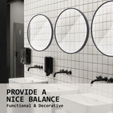 2 Set Wall Mirror Round Aluminum Frame Bathroom 80cm BLACK V274-FT-BM-ALUR-BK80-X2
