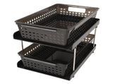 2 Tier Organizer Multi Purpose Storage Baskets Bathroom Storage Organizer Vanity Counter Container V1294-YM0901-3117250007311