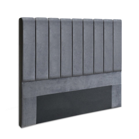 Artiss Bed Head Headboard Double Velvet - VELA Grey BED-HEAD-VELA-D-GY