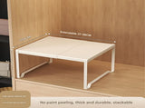 White Adjustable Closet Shelf Organizer, Expandable Wardrobe Divider Rack for Cabinet, Kitchen, and V888-ELOSUNG51360