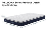 RoomSense King Single Mattress , 30cm Medium Firm Hybrid Mattress with Latex Lumbar Support for Back XFKF-MA-1667-30-KS