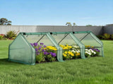 Green Fingers Mini Greenhouse 240x90x90cm Steel Frame PE Cover Outdoor Shelter GH-MINI-F-240X90-GR