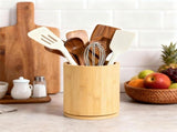 1 Piece Wooden Cutlery Holder 360 Degree Rotating Holds 10 to 15 Pieces, 15 cm V1237-ZY-818-244