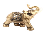 Golden Elegant Statue Figurine with Trunk Facing Upwards Collectible Wealth Home Decor V1294-YM0901-JY23398-02