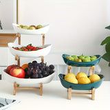 **Nordic-Style Two-Tier Extendable Fruit Tray Creative Living Room Snack Stand, Adjustable Height, V1106-SGTP2F002