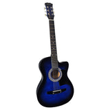 Karrera 38in Cutaway Acoustic Guitar with Carry Bag - Blue Burst CC38-SBU