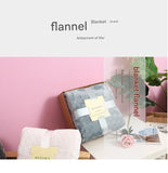 Pink 130*150cm Flannel Fleece Blanket - Quilted Diamond Pattern, Soft & Warm Polyester Throw for V888-ELOSUNG50659
