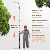 Manual Pole Saw Extendable Tree Pruner 1.5 m-6.1 m Aluminum Alloy Pole V952-SDGZJLHJSS6M55FPJV0