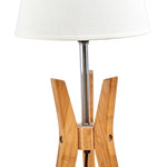 Bamboo Tripod Table Lamp Desk Modern Rustic Geo Light w Linen Shade V563-BR-75098