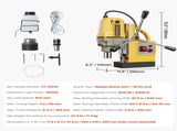 Magnetic Drill, 1400W Motor 1.6 in Boring Diameter, 2810 lbf Portable Electric Mag Drill Press, 800 V952-CLZJPDJ40MMKUHBJ6V3