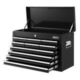 Giantz 10 Drawer Tool Box Cabinet Chest Toolbox Storage Garage Organiser Black TB-10DR-CHEST-BK