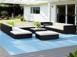 Gardeon 13-Piece Outdoor Sofa Set Wicker Couch Lounge Setting Cover FF-SOFA-BK-13PC-ABDEE