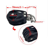 Double Pulley Block Stainless Steel Nylon Marine Rope Runner Kayak Bearing Wire Lifting Swivel Hook V1259-DP01-A-1343