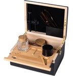 Wooden Storage Chest With Movable Tray Wood Lockable Stash Box Rolling Tray Gift V201-WSB2218BL8AU