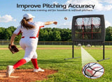 Everfit Baseball Pitching Net Training Target Softball Practice 9 Hole Black SN-B-007-BK