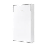 King-single Wall Bed in White Space Saving Murphy Bed Kit with Silver Door Handle V63-953881
