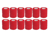 12Pcs Bandage Wrap Natural Latex Elastic Self Adhesive Wrap for Cows Dogs Horses 10cm Red V1294-YM0523-3111220104711
