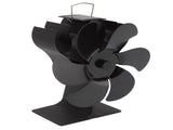 6 Blade Stove Fan Black Self Starting High Temperature Resistant Heat Powered Stove Fan for Home V1294-YM3113220248111-0421