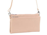 Pierre Cardin Ladies Cross Body Bag Leather Clutch Shoulder Sling Womens - Blush V563-PC2854-BLUSH