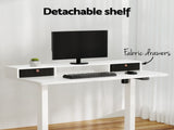 Artiss Electric Standing Desk with Storage Shelf Drawer Office Table 120CM HASD-114G-WHDF-HDR-120