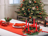 Christmas Advent Wreath Fir Wreath Christmas Arrangement Decorative Wreath with Candle Holder & V1294-YM0715-10327624