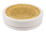 Ceramic Tea Pot Warmer with 11.8cm Gold Gasket Circular Concave Tea Kettle Heating Base for Home V1294-YM0706-3118230212411
